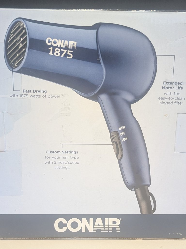 Tested Open Box Conair Performance 1875 Watt Ac Motor Hair Dryer